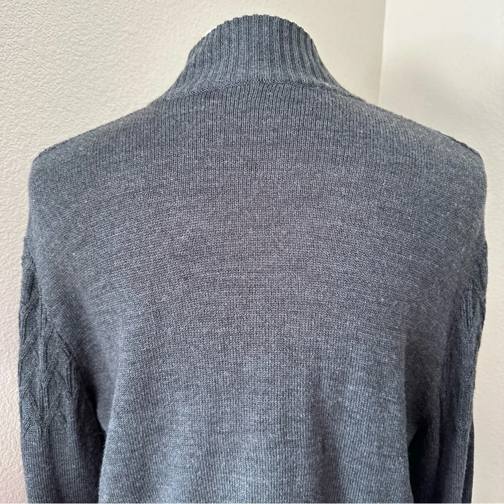 Penguin Long Sleeve 1/4 Zip Merino Wool Blend Grey Sweater Size XL